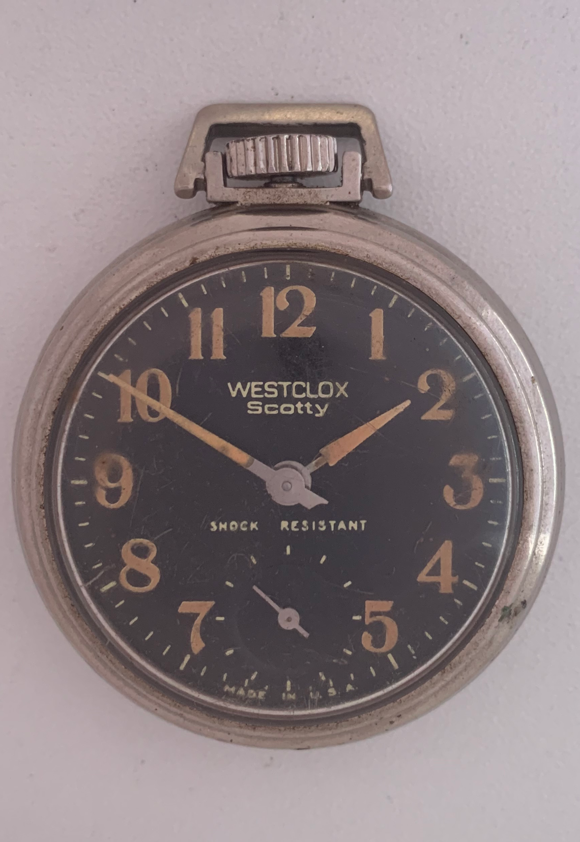 Reloj de la marca WESTCLOX, en níquel y cromo con caja | Museo Internacional de Alta Relojería de Bolsillo